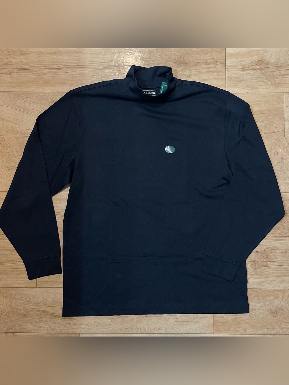 L.L. Bean Men's L Black Unshrinkable Mockneck (Turtleneck) Shirt